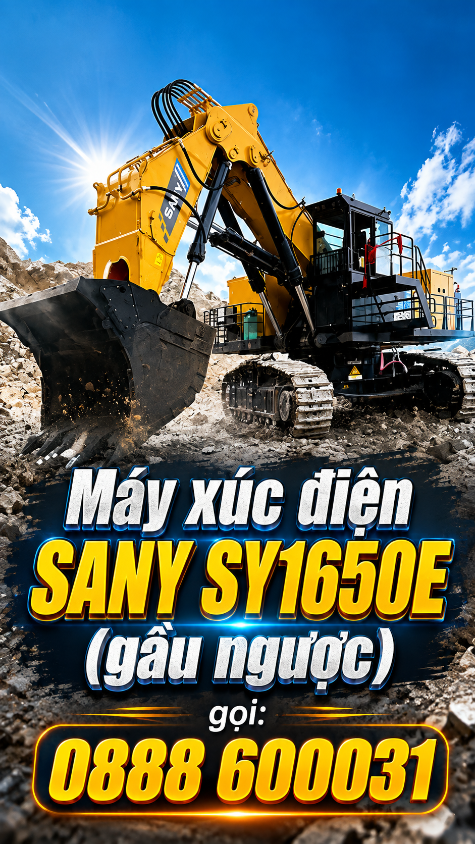 Máy xúc mỏ điện SANY SY1650E (gầu ngược)